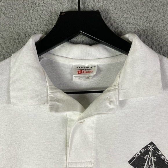 NASA STS-129 Atlantis Space Shuttle Shirt Collared Mens Size Large Graphic White - Picture 9 of 9